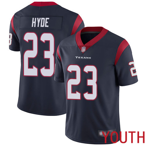 Houston Texans Limited Navy Blue Youth Carlos Hyde Home Jersey NFL Football #23 Vapor Untouchable